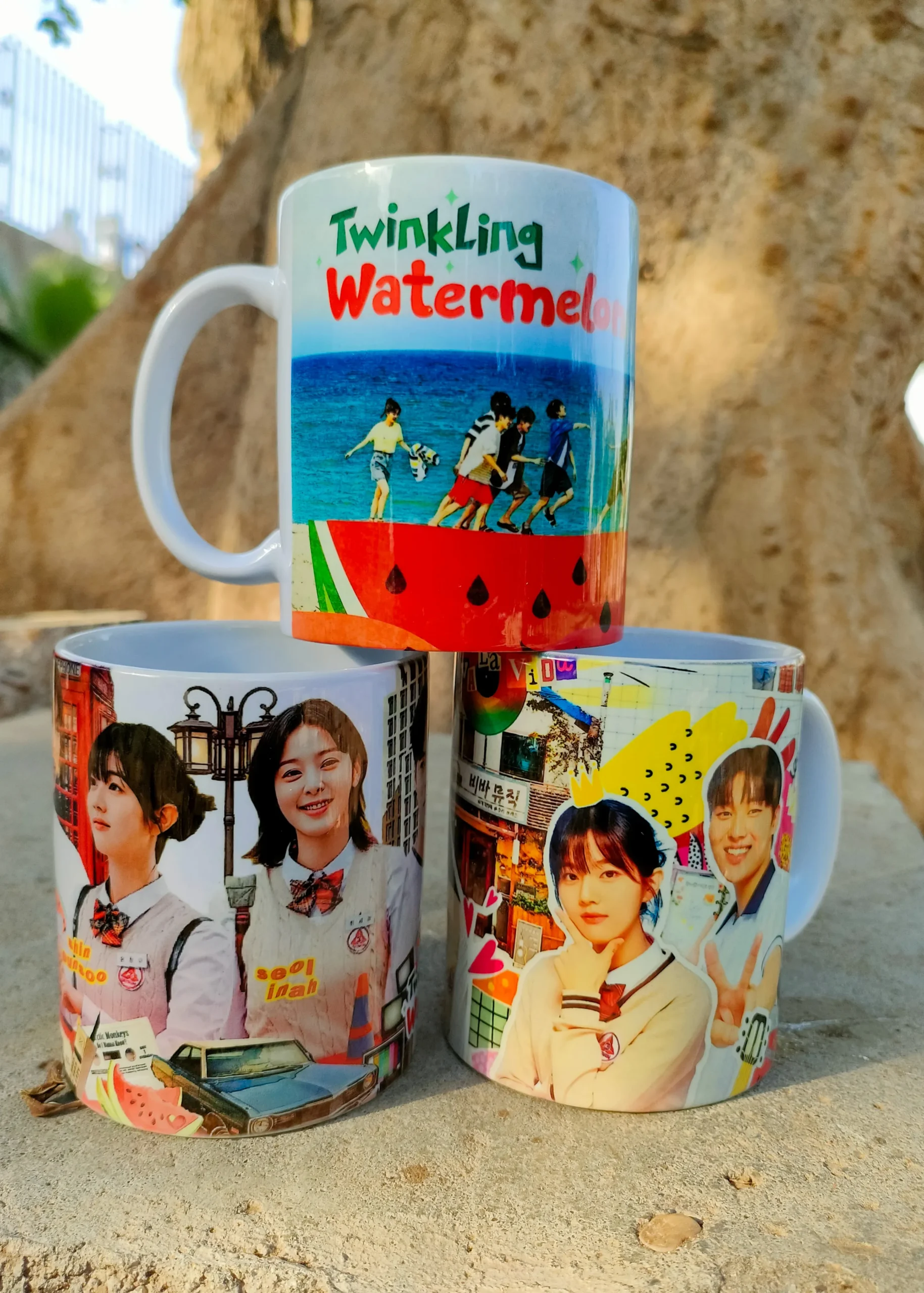 Twinkling watermelon mugs