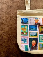 Van Gogh Masterpiece Stamp Collage Tote Bag