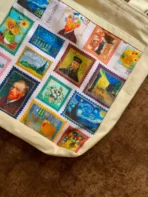 Van Gogh Masterpiece Stamp Collage Tote Bag
