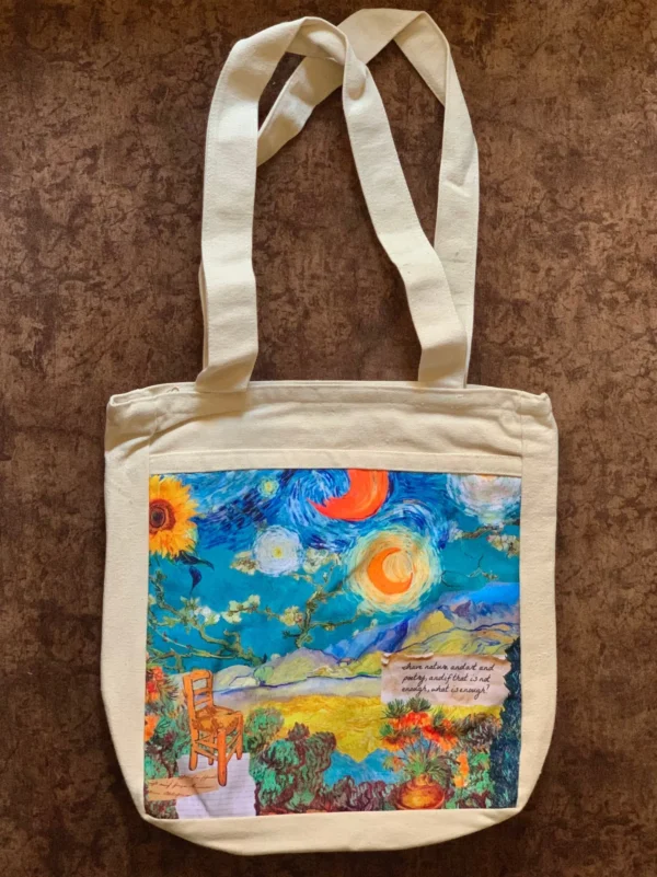 The Van Gogh Universe Canvas Tote