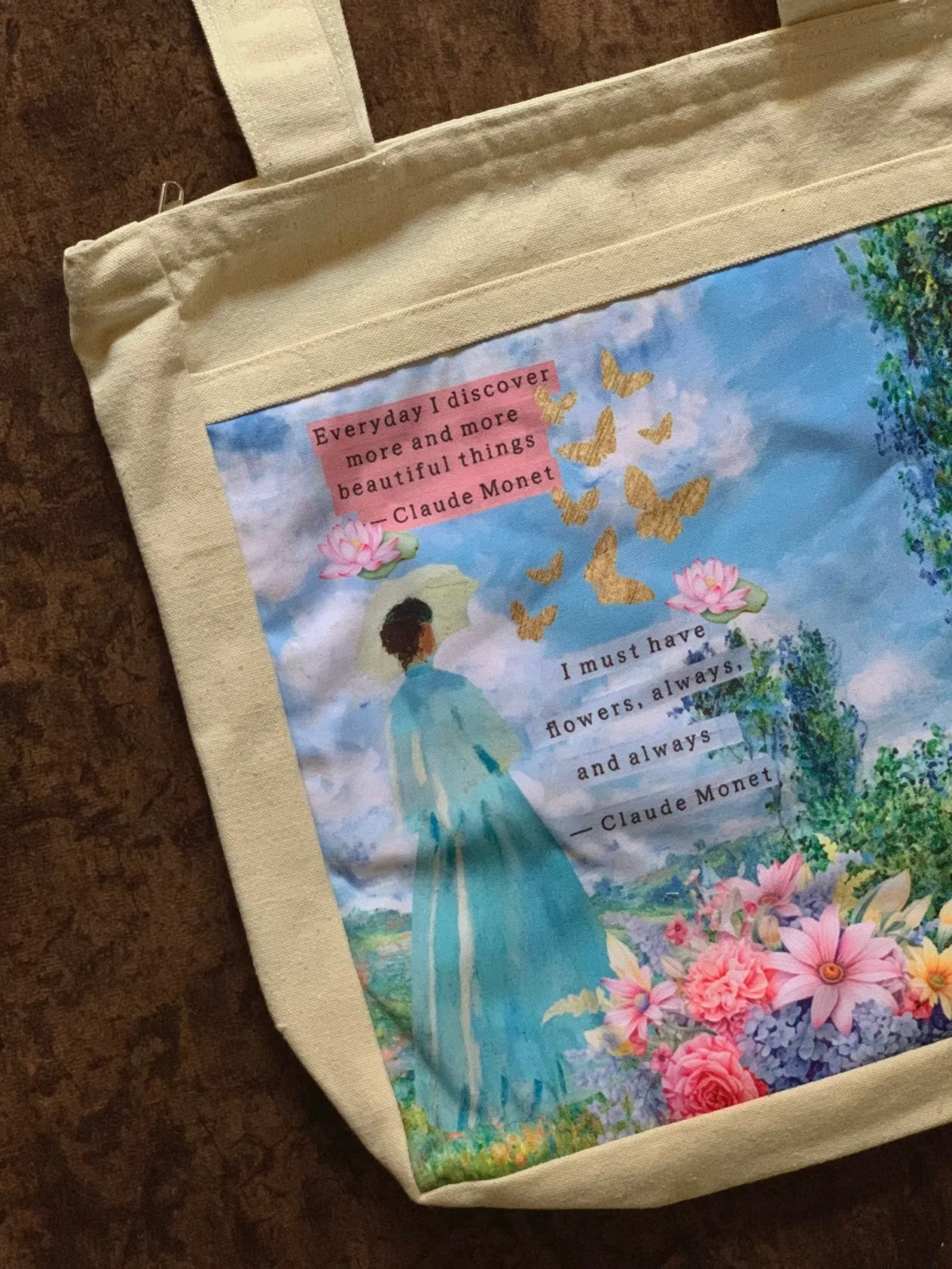 Claude Monet's Garden Ladt Tote Bag