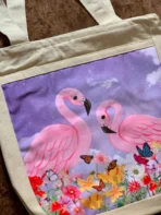 Romantic Flamingo Love Tote Bag