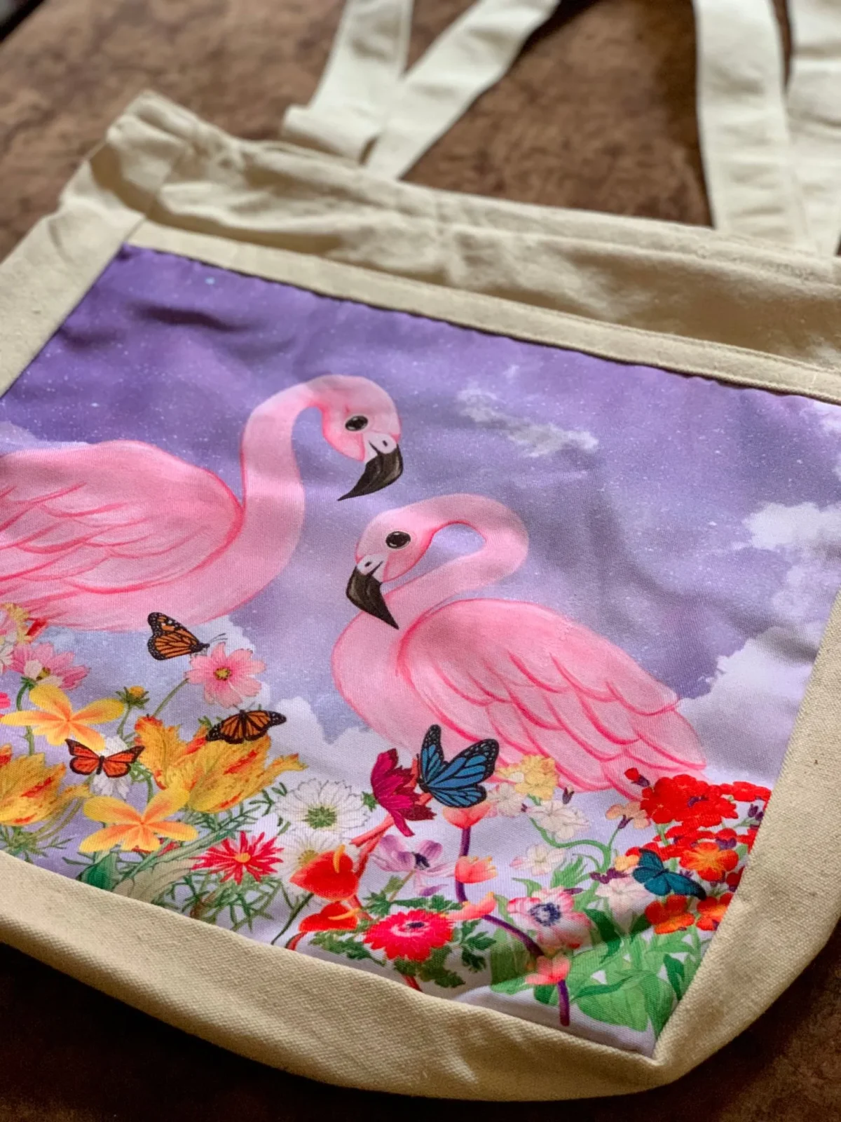 Romantic Flamingo Love Tote Bag