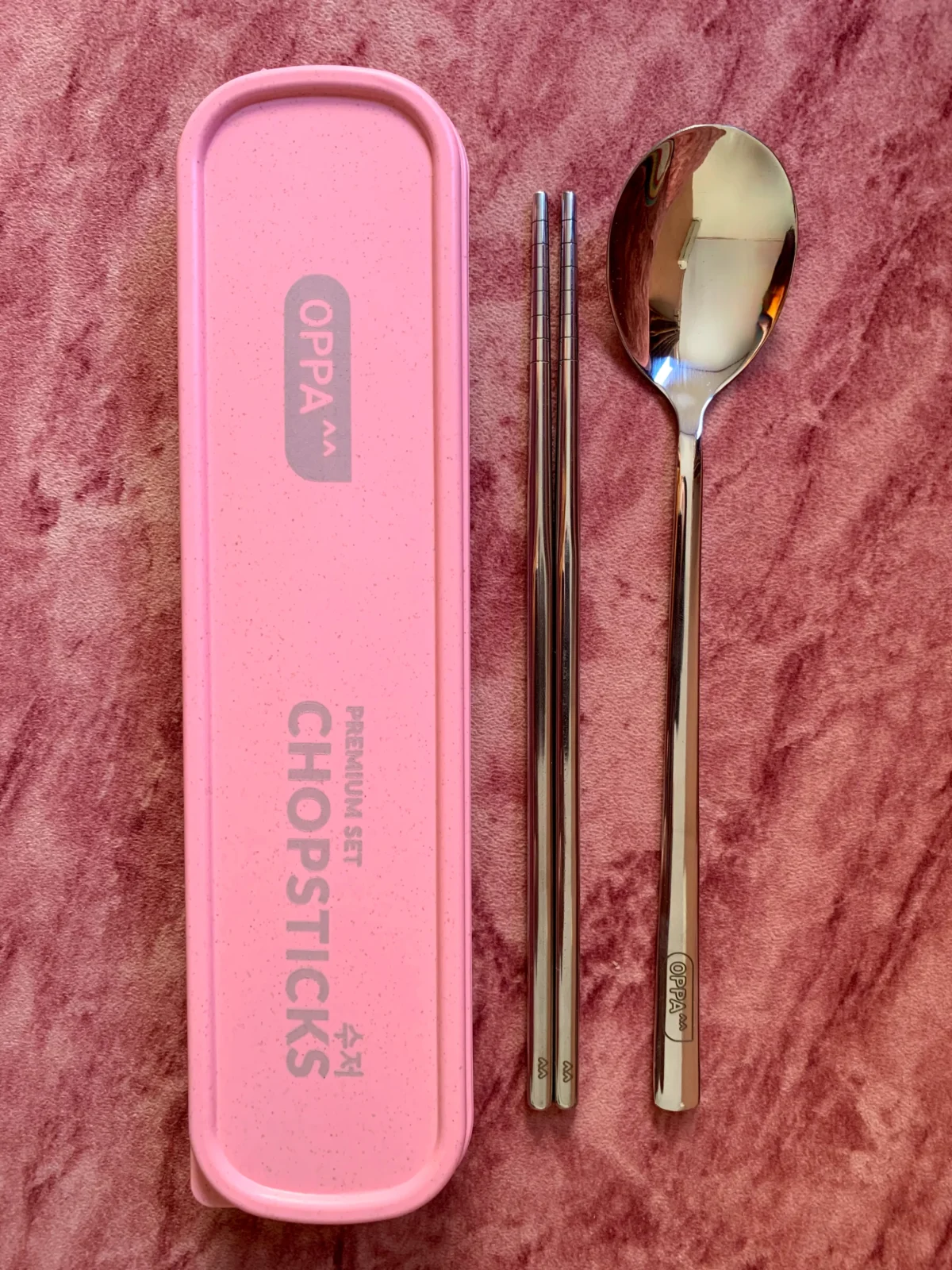 Korean Chopsticks - Premium Pink Set