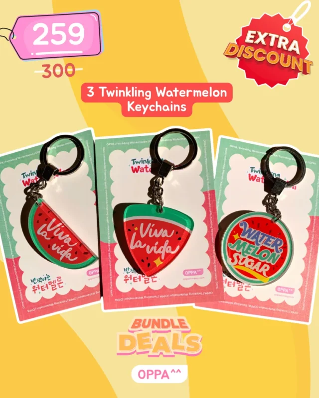 3 Keychains Bundle Twinkling Watermelon