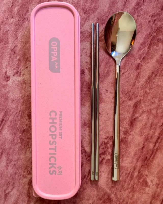 Korean Chopsticks Set - Pink