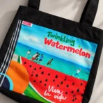 Twinkling Watermelon Black Tote V.1