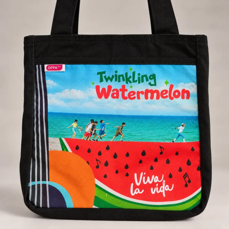 Twinkling Watermelon Black Tote V.1